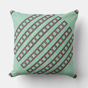Geo Repeat Teal Cushion