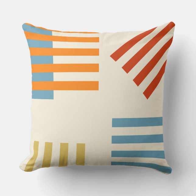 Geo Stripe Throw Pillow (Front)