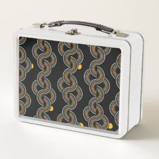 Geo Stripe: Trendy Vintage Design Metal Lunch Box