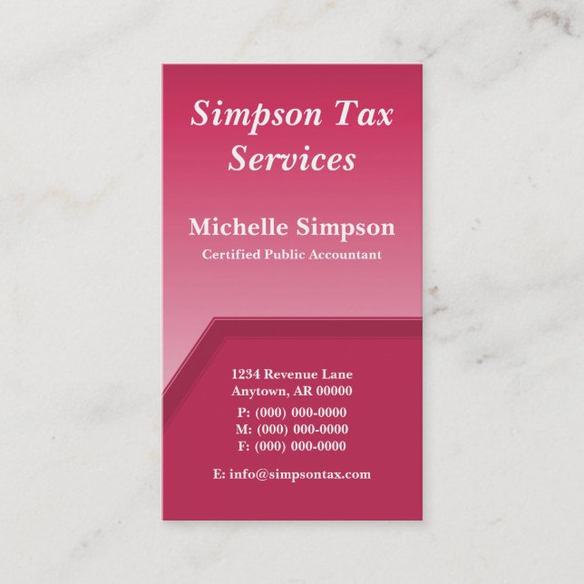 Geo Tech Business Card, Magenta Card (Front)