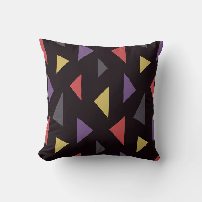 Geo Triangles Multicolored Throw Pillow (Front)