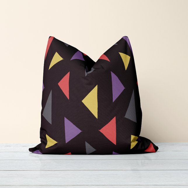 Geo Triangles Multicolored Throw Pillow (Creator Uploaded)