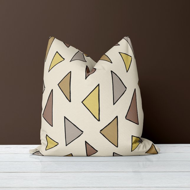 Geo Triangles Warm Neutral Throw Pillow (Creator Uploaded)