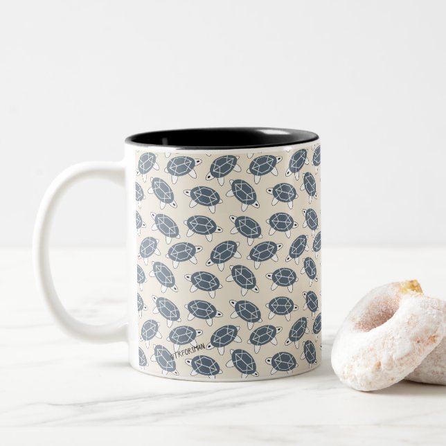 Geo turtle  mug - Geo pet collection by TR Forsman (With Donut)