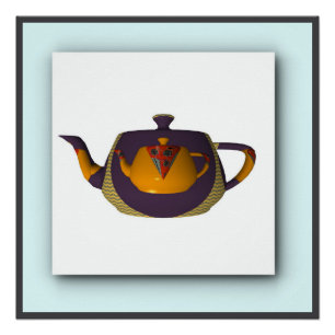 Geo Yellow Purple Double Teapot Poster