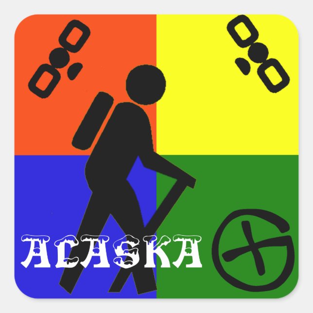 Geocache Alaska Square Sticker (Front)