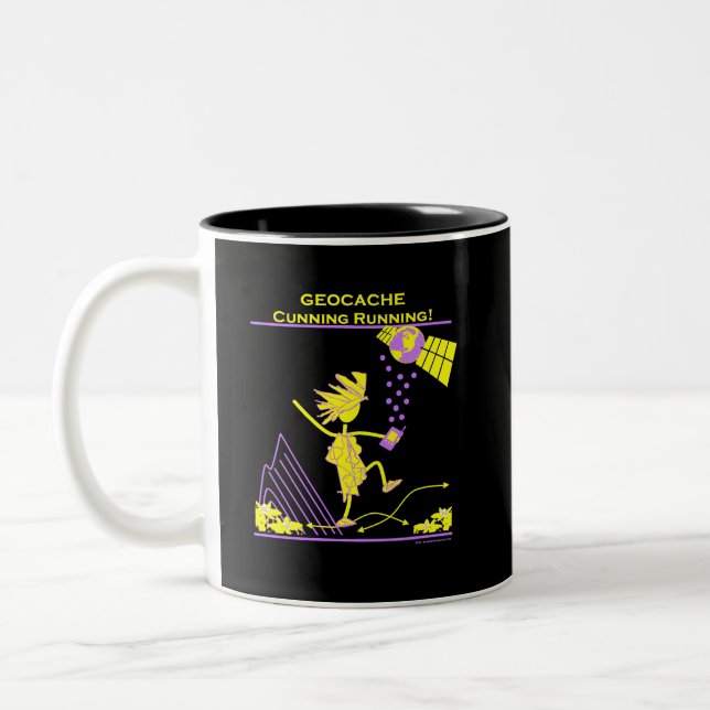 Geocache - Cunning Running Two-Tone Coffee Mug (Left)