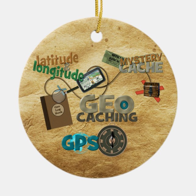 Geocache Fever - Customise Ceramic Tree Decoration (Front)