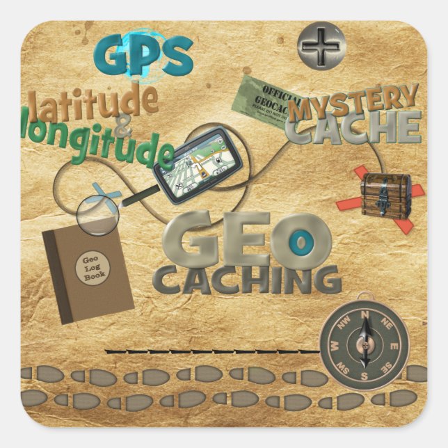 Geocache Fever - Customise Square Sticker (Front)