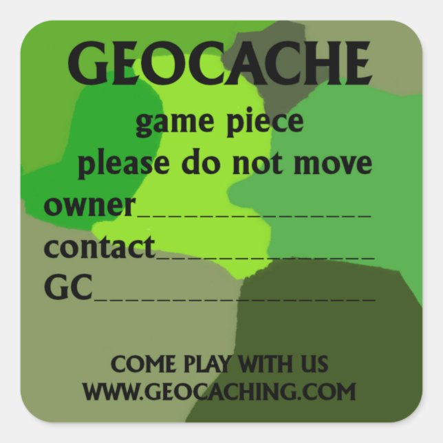 Geocache ID sticker (Front)