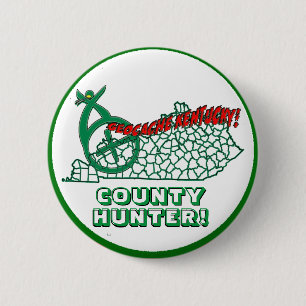 GEOCACHE KENTUCKY COUNTY HUNTER 6 CM ROUND BADGE