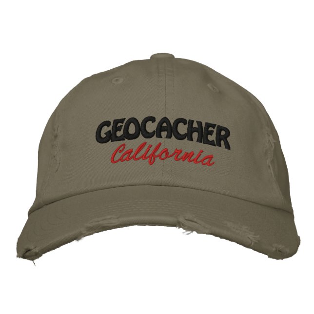 Geocacher California Embroidered Hat (Front)