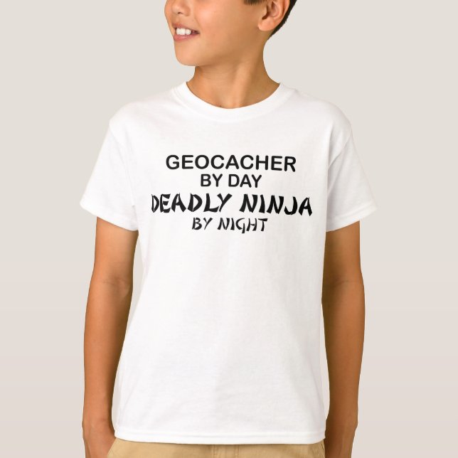 Geocacher Deadly Ninja by Night T-Shirt (Front)