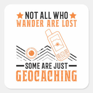 Geocacher Geocache Geocaching Gps Tracker Square Sticker