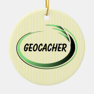 Geocacher Green Splash Ceramic Ornament