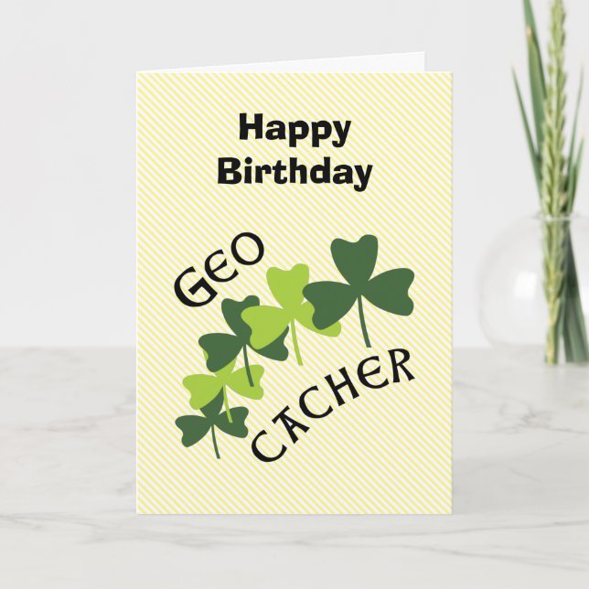 Geocacher Shamrocks Card (Front)