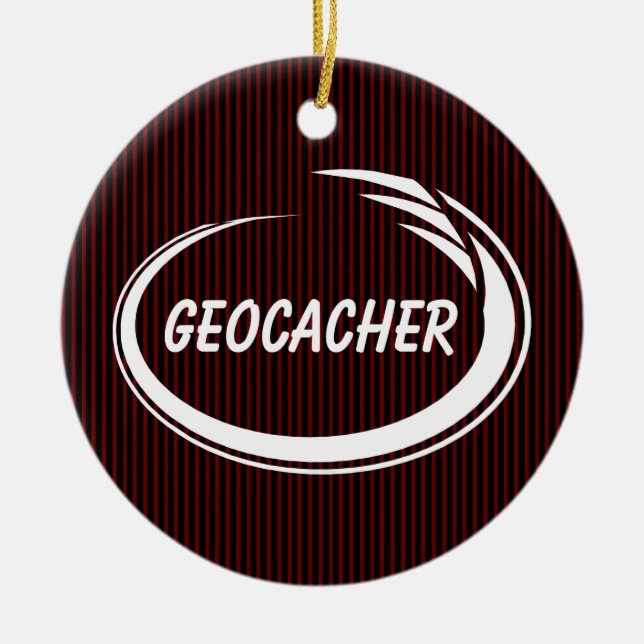 Geocacher White Splash Ceramic Ornament (Front)