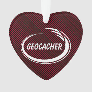 Geocacher White Splash Ornament