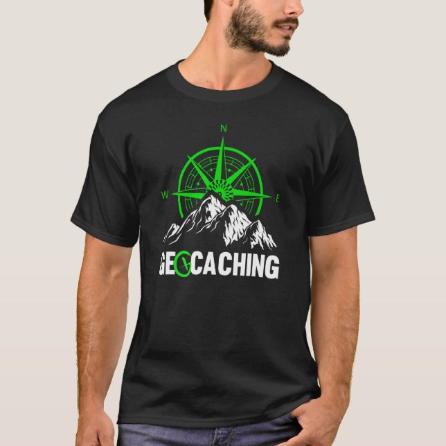 Geocaching Cache Radar Gps Geocacher T-Shirt (Front)