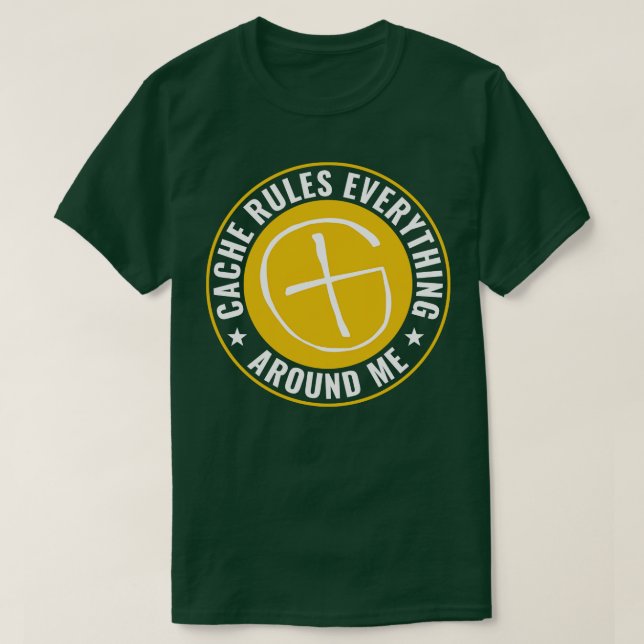 Geocaching Cache Rules Everything Around Me Geocac T-Shirt (Design Front)
