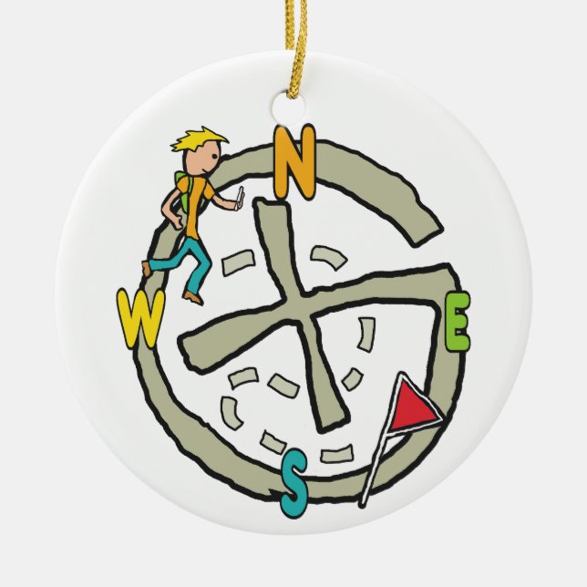 Geocaching Ceramic Ornament (Front)