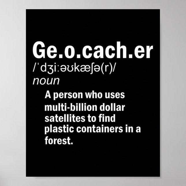 Geocaching Definition Geocacher  Poster (Front)