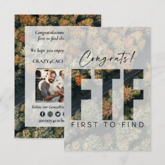Geocaching First To Find Cache Congrats Custom Card