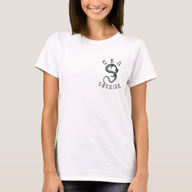 Geocaching Geocacher Green Tattoo Dragon TShirt (Front)