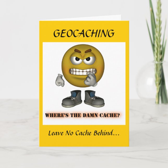 Geocaching Holiday Christmas Greeting Card (Front)