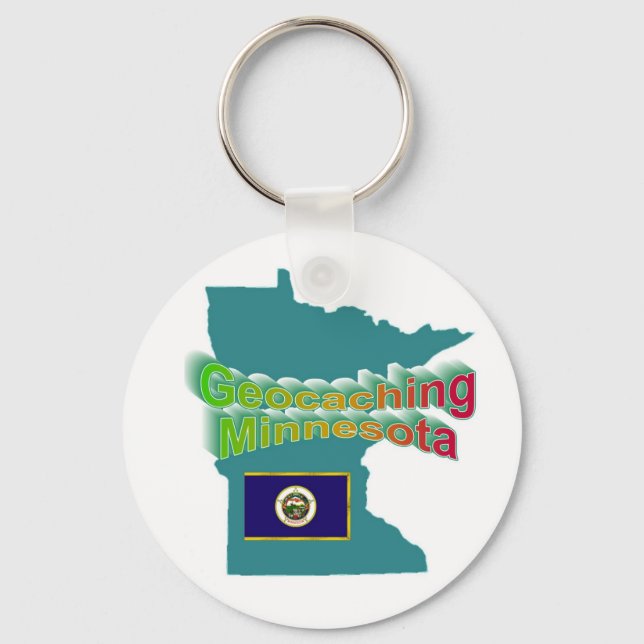 Geocaching Minnesota Keychain (Front)