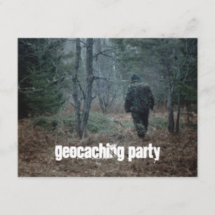 Geocaching Party Quest Fun Theme Woods Invitations