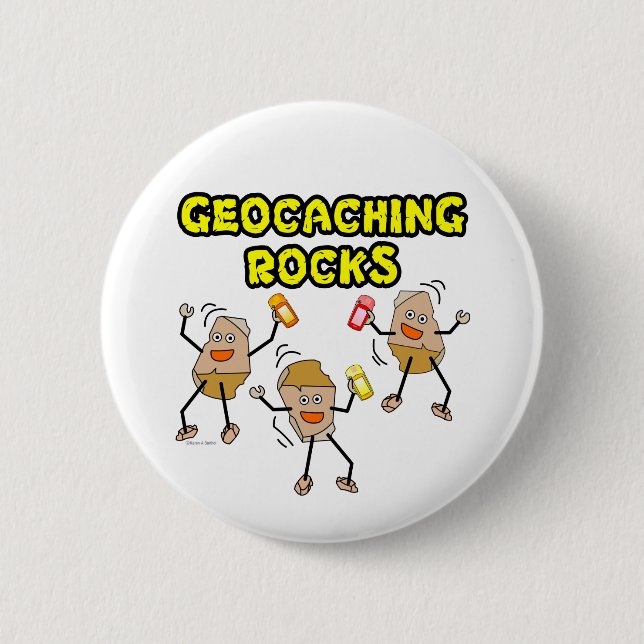 Geocaching Rocks 6 Cm Round Badge (Front)