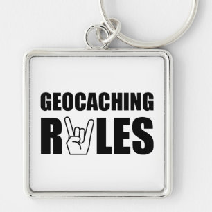 Geocaching Rules Key Ring