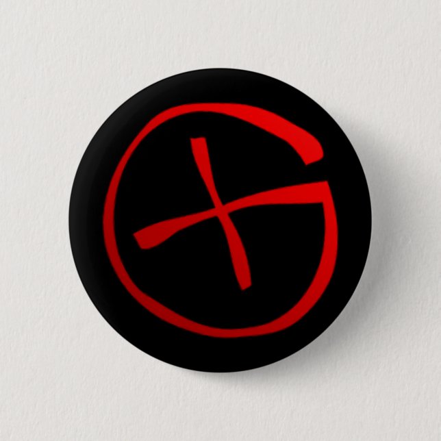 Geocaching Symbol 6 Cm Round Badge (Front)