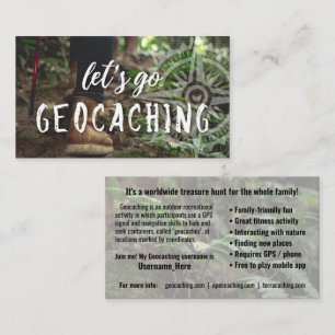 Geocaching Trail Card With Info For Muggles