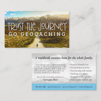 Geocaching Trail Card With Info For Muggles