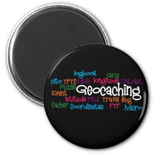 Geocaching Word Collage Magnet