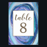 Geode Agate Gemstone Wedding Table Number Cards<br><div class="desc">Geode Agate Gemstone Wedding Table Number Cards - feature a watercolor print in shades of blue and purple. This design is also themed with faux gold foil and printed faux gold modern font lettering. View the entire collection found on this page to complete the look of your event.</div>