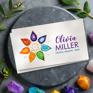 Geode Chakras Mandala - Lotus Petals Business Card