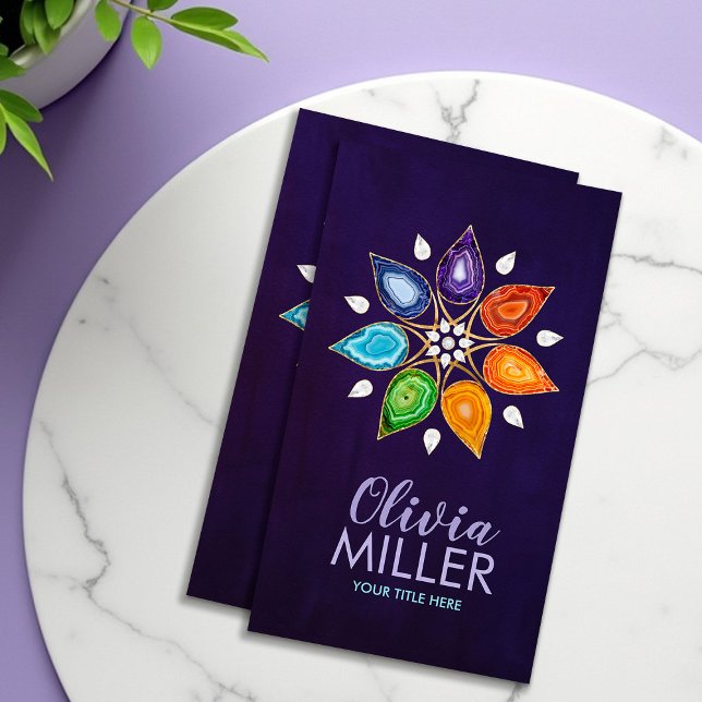 Geode Chakras Mandala - Lotus Petals Business Card (Creator Uploaded)