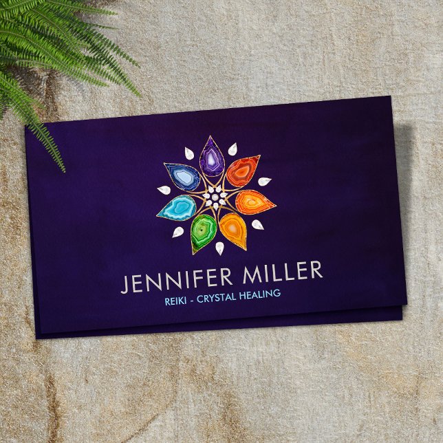 Geode Chakras Mandala - Lotus Petals Business Card (Creator Uploaded)