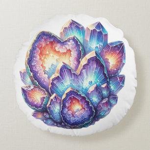 Geode Crystal Cluster Round Cushion