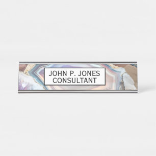 Geode Crystal Crystal Photo Desk Name Plate