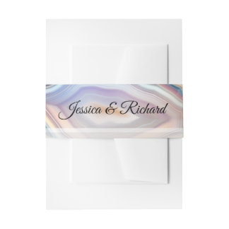 Geode Crystal Wedding Invitation Bell Bands  Invitation Belly Band