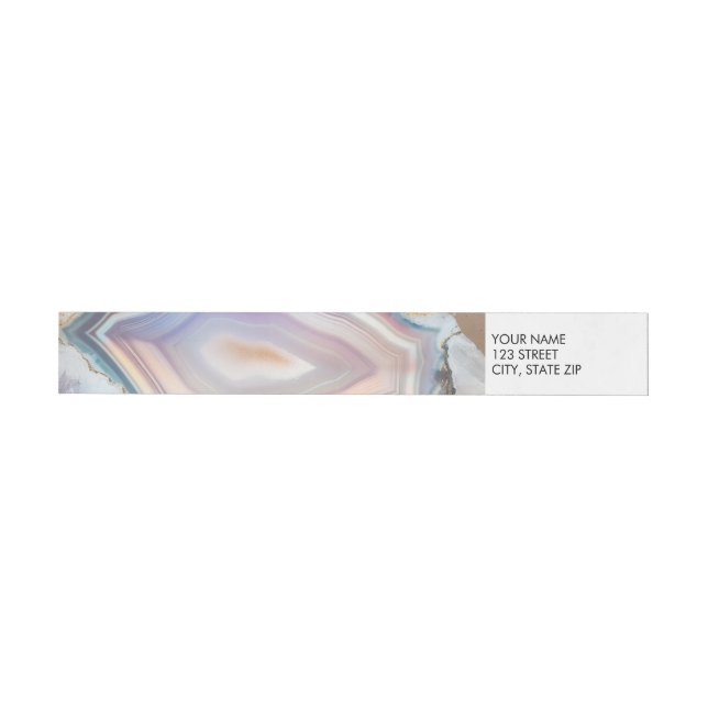 Geode Crystal Wedding Photo Wrap Around Label  (Individual)