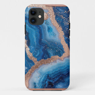 Geode Design With Rose Gold Accents iPhone 11 Case