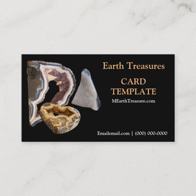 Geode Rock Crystals Mineral Agates Business Card (Front)