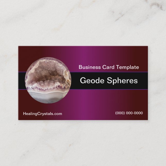 Geode Spheres Agate Business Card (Front)