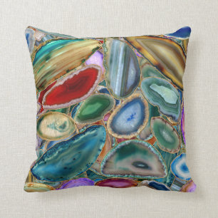 Geodes crystal pattern - Multicolor Cushion