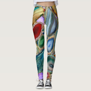 Geodes crystal pattern - Multicolor Leggings